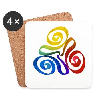 Rainbow triangle spiral - Coasters (set of 4) - white - Front