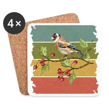 Colorful bird - Coasters (set of 4) - white - Front