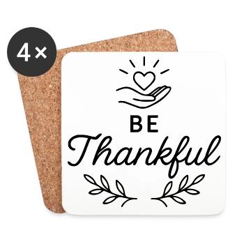 Be Thankful - Coasters (set of 4) - white - Front