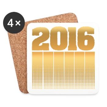 Anniversaire 2016 - Dessous de verre (lot de 4) - blanc - Devant