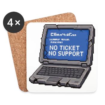 No ticket no support Admin IT Spruch - Coasters (set of 4) - white - Front