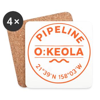 Pipeline Emblem O:Keola - Coasters (set of 4) - white - Front