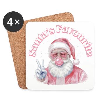 Pink Santa Friedenzeichen - Untersetzer (4er-Set) - Weiß - Vorne