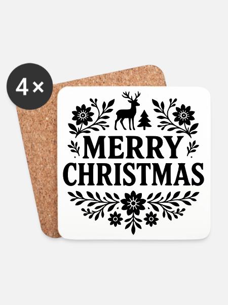 Christmas - Coasters (set of 4) - white