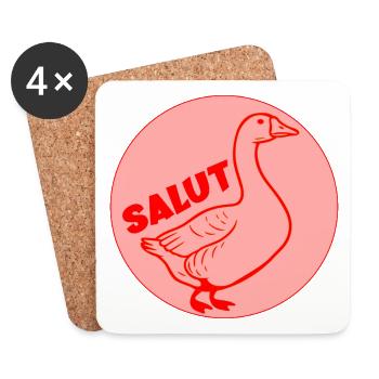 Fun Goose Hi - Coasters (set of 4) - white - Front