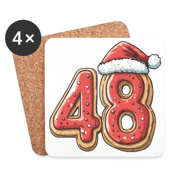 48 Numéro Biscuit Noël - Dessous de verre (lot de 4) - blanc - Devant