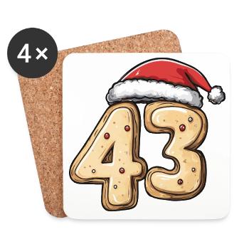 43 Number Cookie Christmas - Coasters (set of 4) - white - Front
