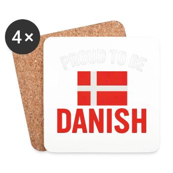 Fier de l’art du drapeau danois - Dessous de verre (lot de 4) - blanc - Devant
