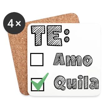 Te AmoTequila - Coasters (set of 4) - white - Front