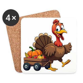 Thanksgiving Funny Thanksgiving Turkey - Coasters (set of 4) - white - Front