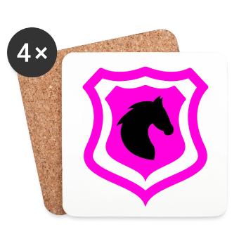 Chevaux - Dessous de verre (lot de 4) - blanc - Devant