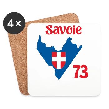 Savoie 73 - Dessous de verre (lot de 4) - blanc - Devant