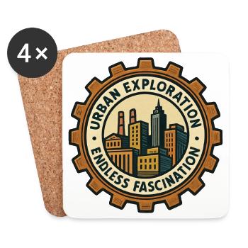 Urbex - Urban Exploration - Coasters (set of 4) - white - Front