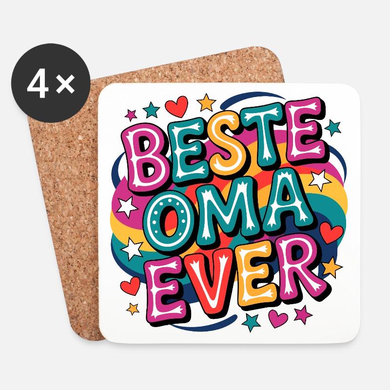 Beste Oma Ever - Untersetzer (4er-Set) - Weiß