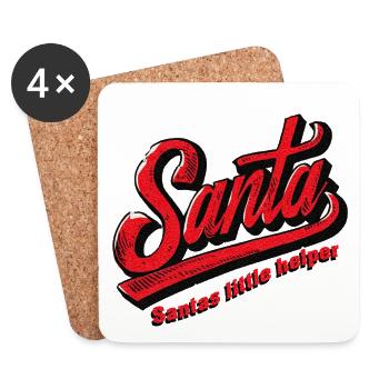 Santas little helper - Untersetzer (4er-Set) - Weiß - Vorne