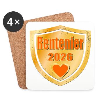 Rentier 2026 - Untersetzer (4er-Set) - Weiß - Vorne