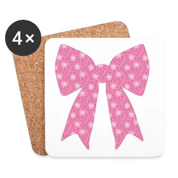 Pink Ribbon - Coasters (set of 4) - white - Front