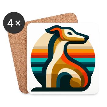 Galgo-Logo Nr2 - Untersetzer (4er-Set) - Weiß - Vorne