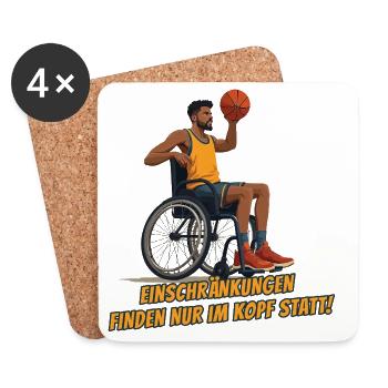 Wheelchair basketball player without restrictions - Coasters (set of 4) - white - Front