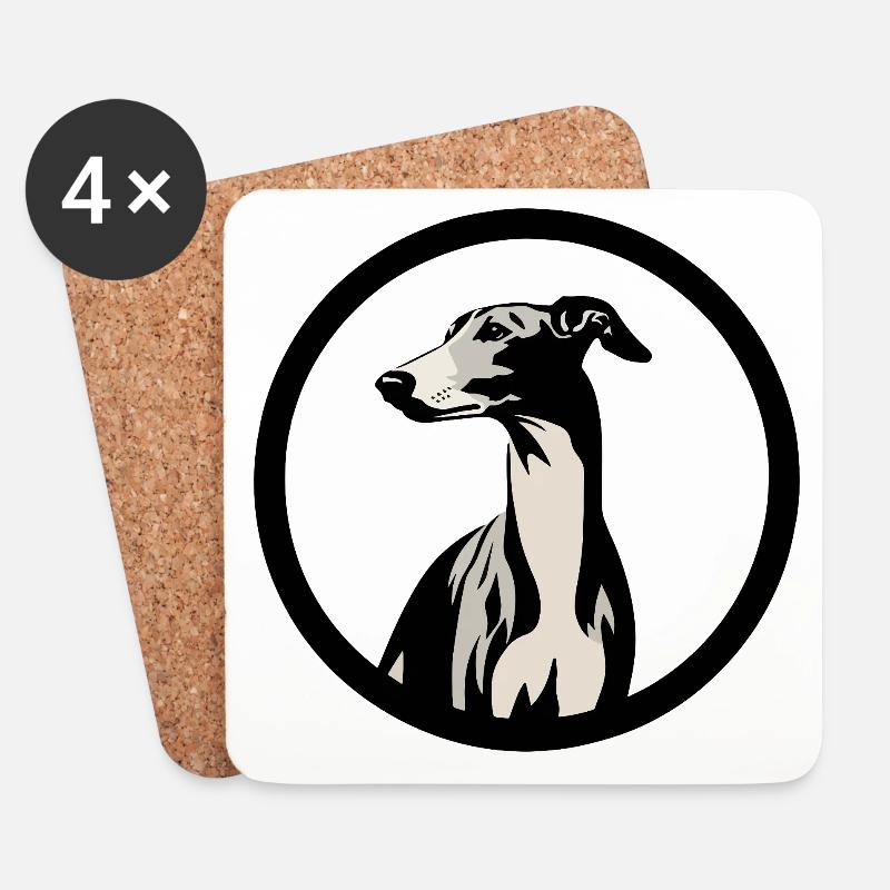 Galgo-Logo Nr3 - Untersetzer (4er-Set) - Weiß