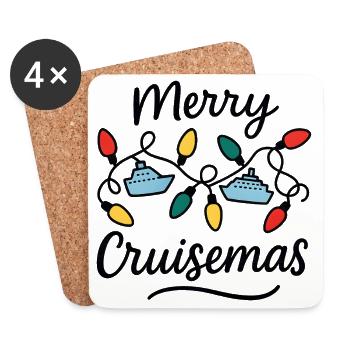 Merry Cruisemas Croisière familiale Noël - Dessous de verre (lot de 4) - blanc - Devant