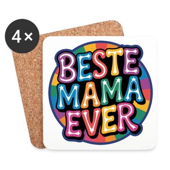 Beste Mama Ever Rainbow - Untersetzer (4er-Set) - Weiß - Vorne