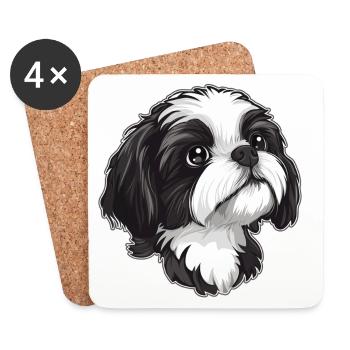 Shih Tzu - Untersetzer (4er-Set) - Weiß - Vorne