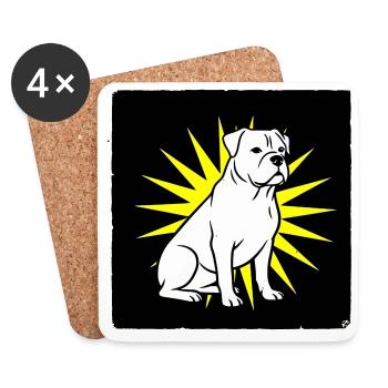 Cooler Hund im Punk Rock & Pop Art Stil - Untersetzer (4er-Set) - Weiß - Vorne