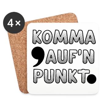 Lustiges Wortspiel für Grammatik/ Sprachliebhaber - Untersetzer (4er-Set) - Weiß - Vorne