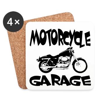 motocyclette - Dessous de verre (lot de 4) - blanc - Devant