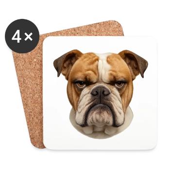Bulldog Gaze Hard Serenity - Coasters (set of 4) - white - Front