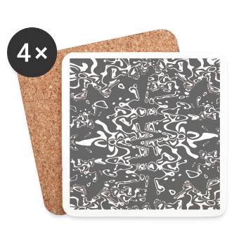 Grey-organic texture - Coasters (set of 4) - white - Front