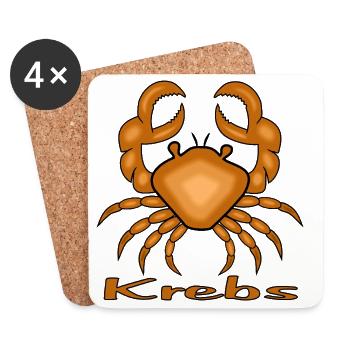 Signe du zodiaque Cancer - Dessous de verre (lot de 4) - blanc - Devant