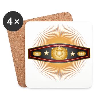 Strahlender Box-Gürtel – Champion Design - Untersetzer (4er-Set) - Weiß - Vorne