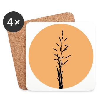 Silhouette dans Sunset Circle - Dessous de verre (lot de 4) - blanc - Devant