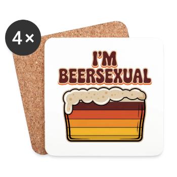 I'm Beersexual - Cool Beer Logo - Untersetzer (4er-Set) - Weiß - Vorne