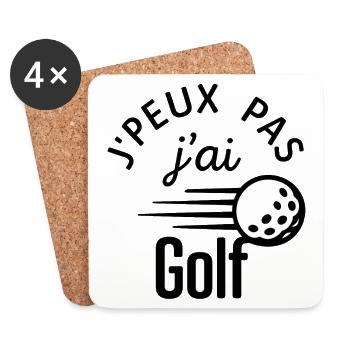 J'peux pas j'ai golf - Dessous de verre (lot de 4) - blanc - Devant