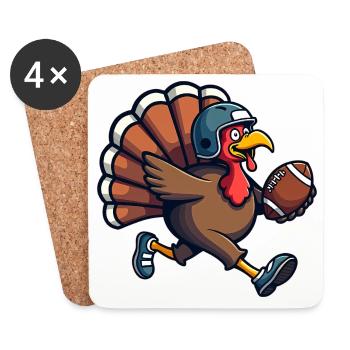 Thanksgiving Football Truthahn - Untersetzer (4er-Set) - Weiß - Vorne