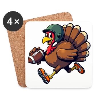 Thanksgiving Football Truthahn - Untersetzer (4er-Set) - Weiß - Vorne