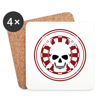 Darts, Bullseye, Dartboard and Skull. - Untersetzer (4er-Set) - Weiß - Vorne
