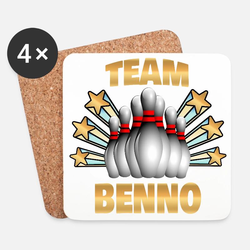 Bowling Benno - Untersetzer (4er-Set) - Weiß