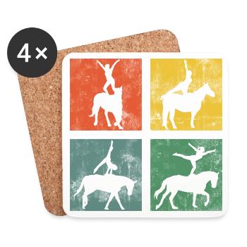 Vaulting Equestrian Riding Horse Gymnastics - Coasters (set of 4) - white - Front