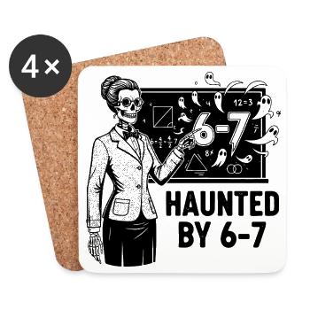 67 Nummer Halloween Lehrer Haunted By Six Seven - Untersetzer (4er-Set) - Weiß - Vorne