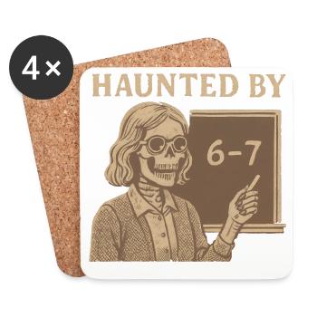 67 Nummer Halloween Lehrer Haunted By Six Seven - Untersetzer (4er-Set) - Weiß - Vorne