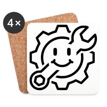 Mechanic with a smile | Repair - Coasters (set of 4) - white - Front