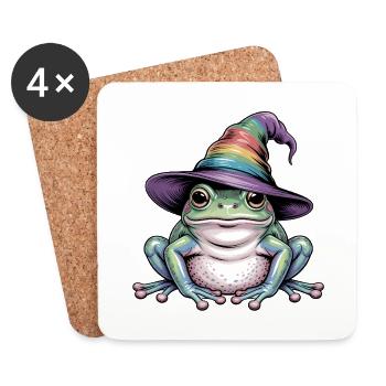 Magic Frog - Funny Frog T-Shirt - Coasters (set of 4) - white - Front