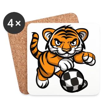 Tiger Football - Dessous de verre (lot de 4) - blanc - Devant