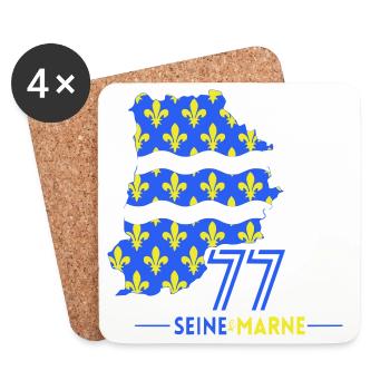 Seine et Marne 77 - Coasters (set of 4) - white - Front