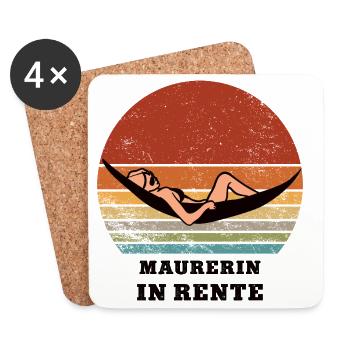 Pension bricklayer pensioner retirement - Coasters (set of 4) - white - Front