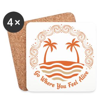 Go Where You Feel Alive - Coasters (set of 4) - white - Front